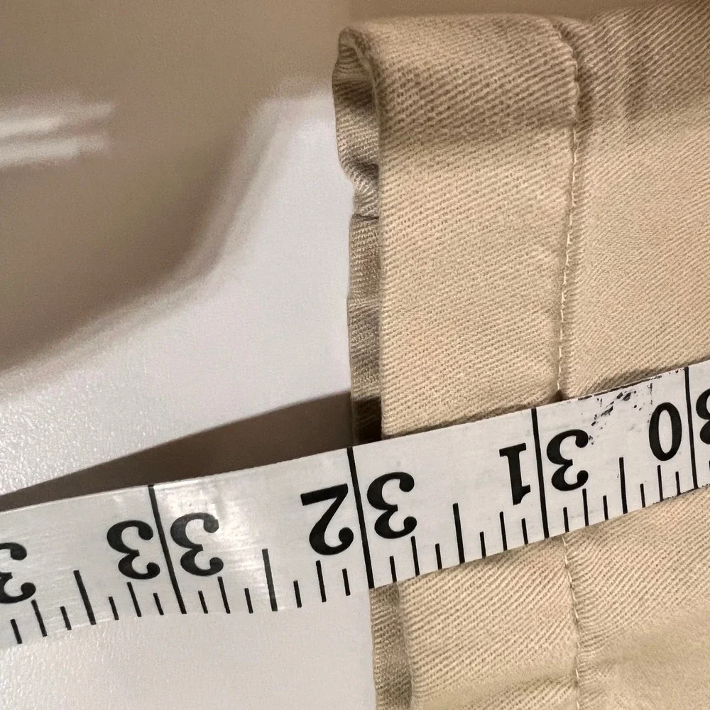 LL‎ Bean Mens 36x32 Flannel Lined Chino Pants Khaki Pleated Vintage Made in USA